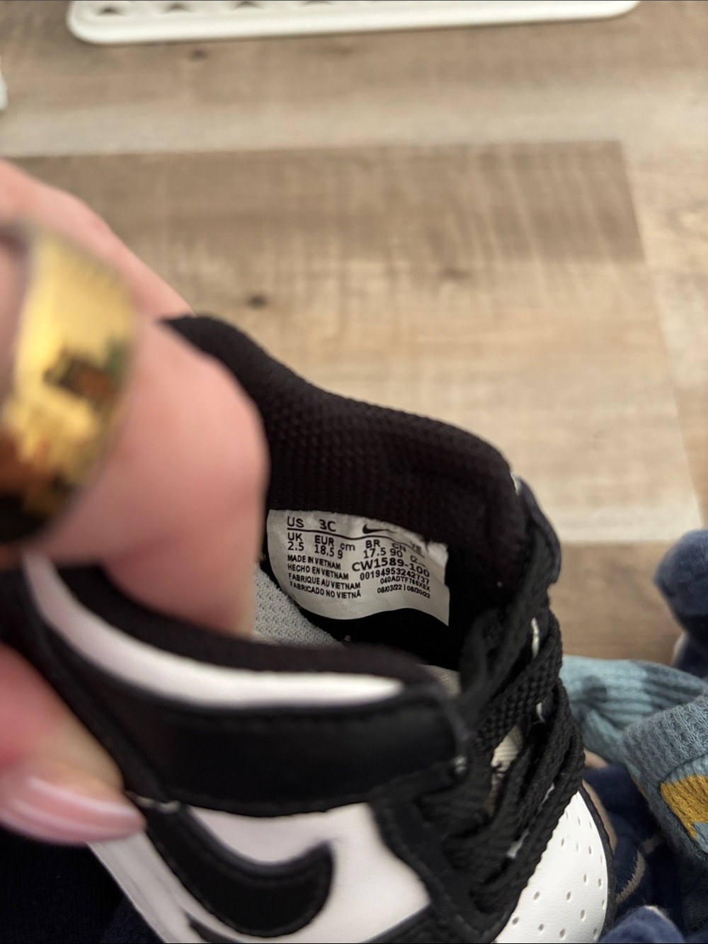 3C Nike Dunks Black and White Low-Top Sneakers - Baby - Picture 7 of 7